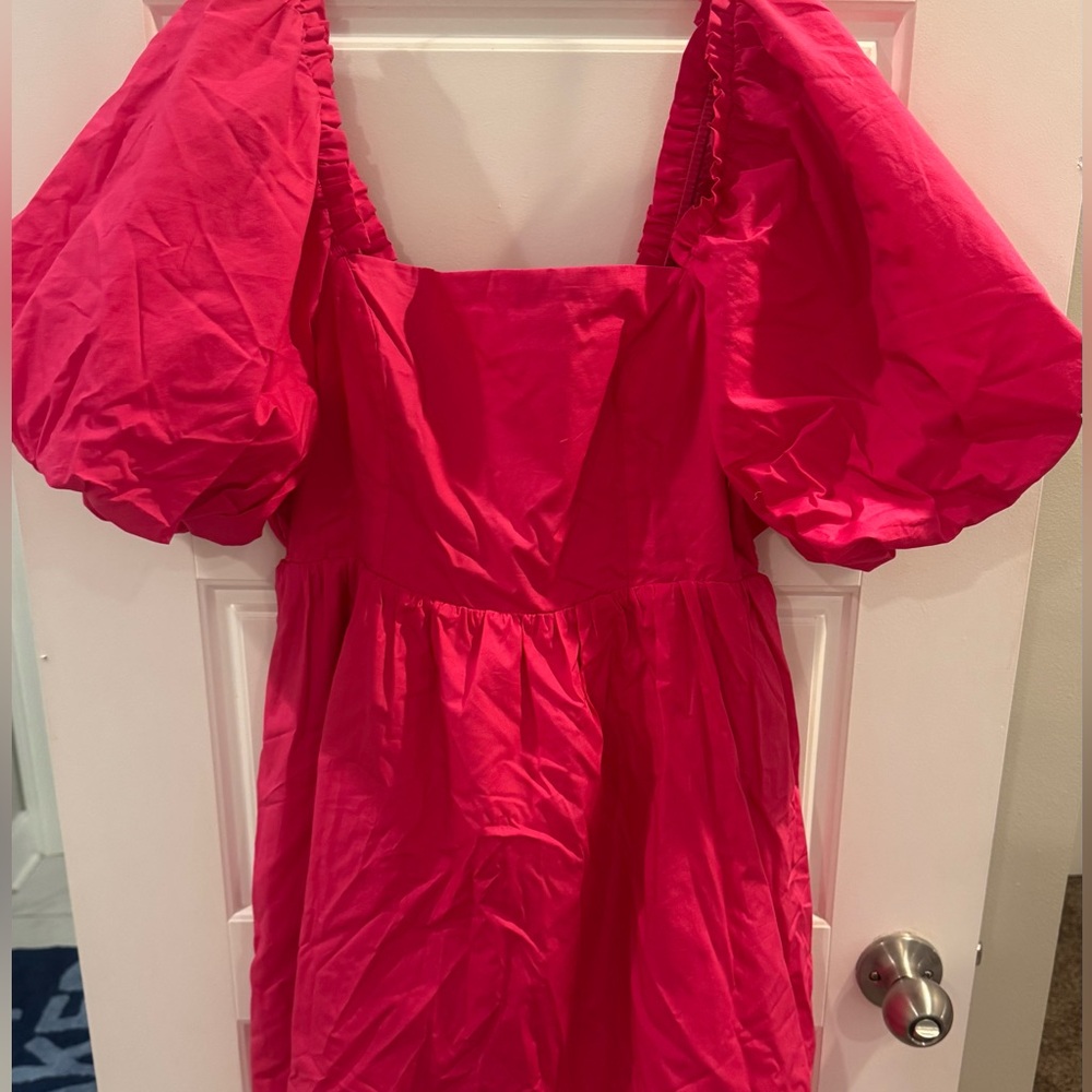 Sugarlips Pink Puff Sleeved Dress